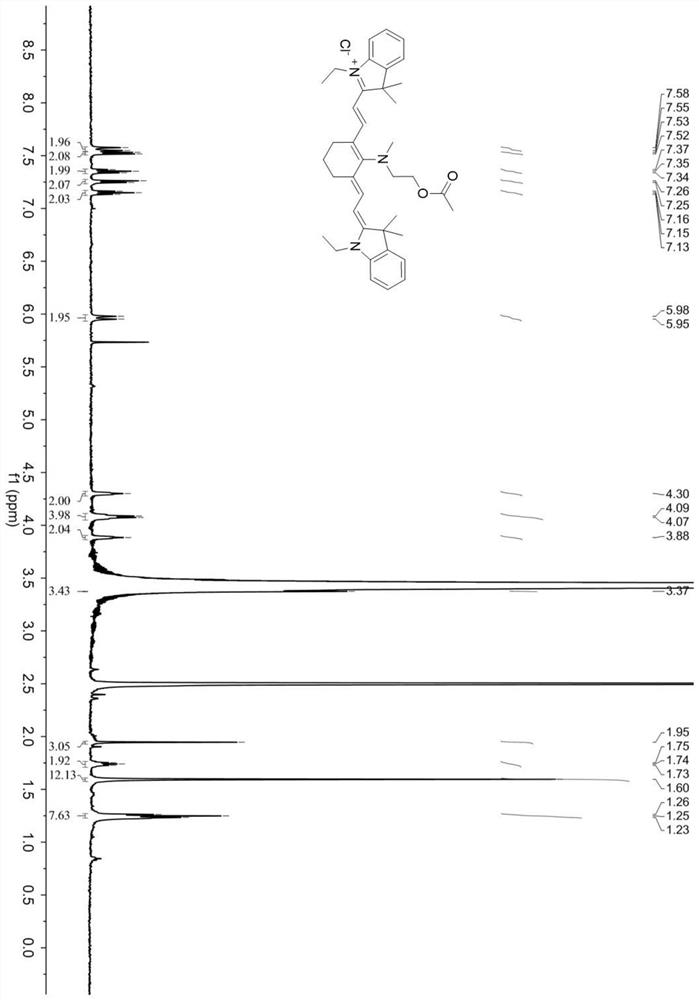 Cyanine near-infrared fluorescent probe as well as preparation method and application thereof