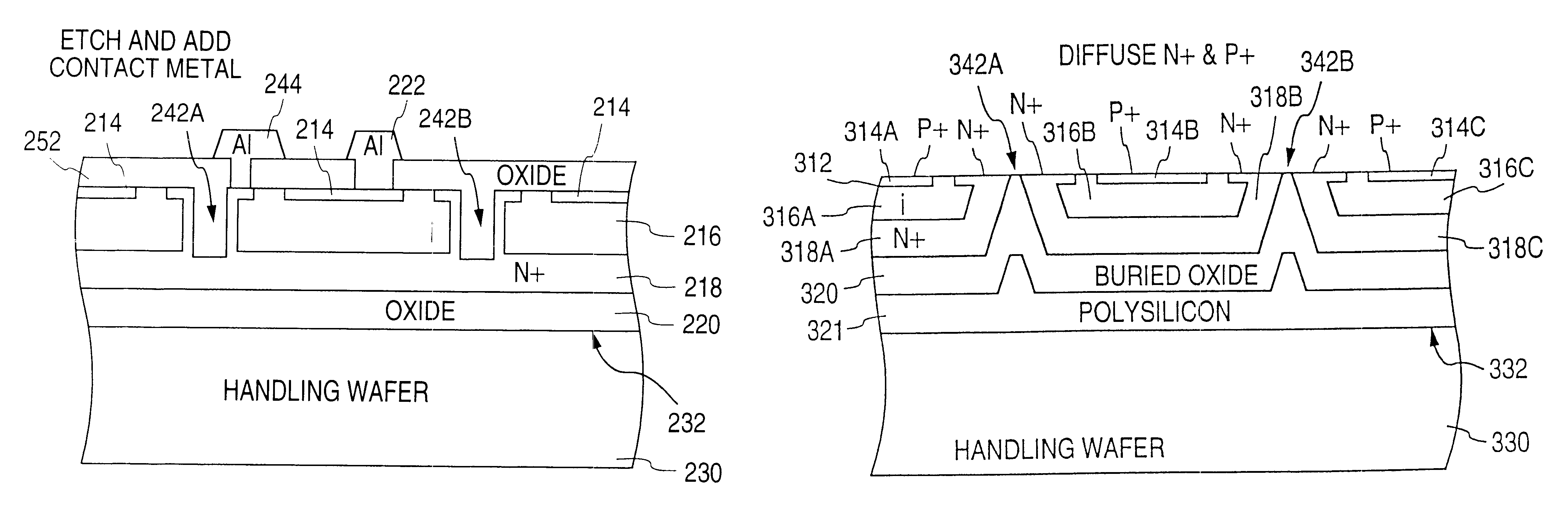 Process for producing an isolated planar high speed pin photodiode with improved capacitance