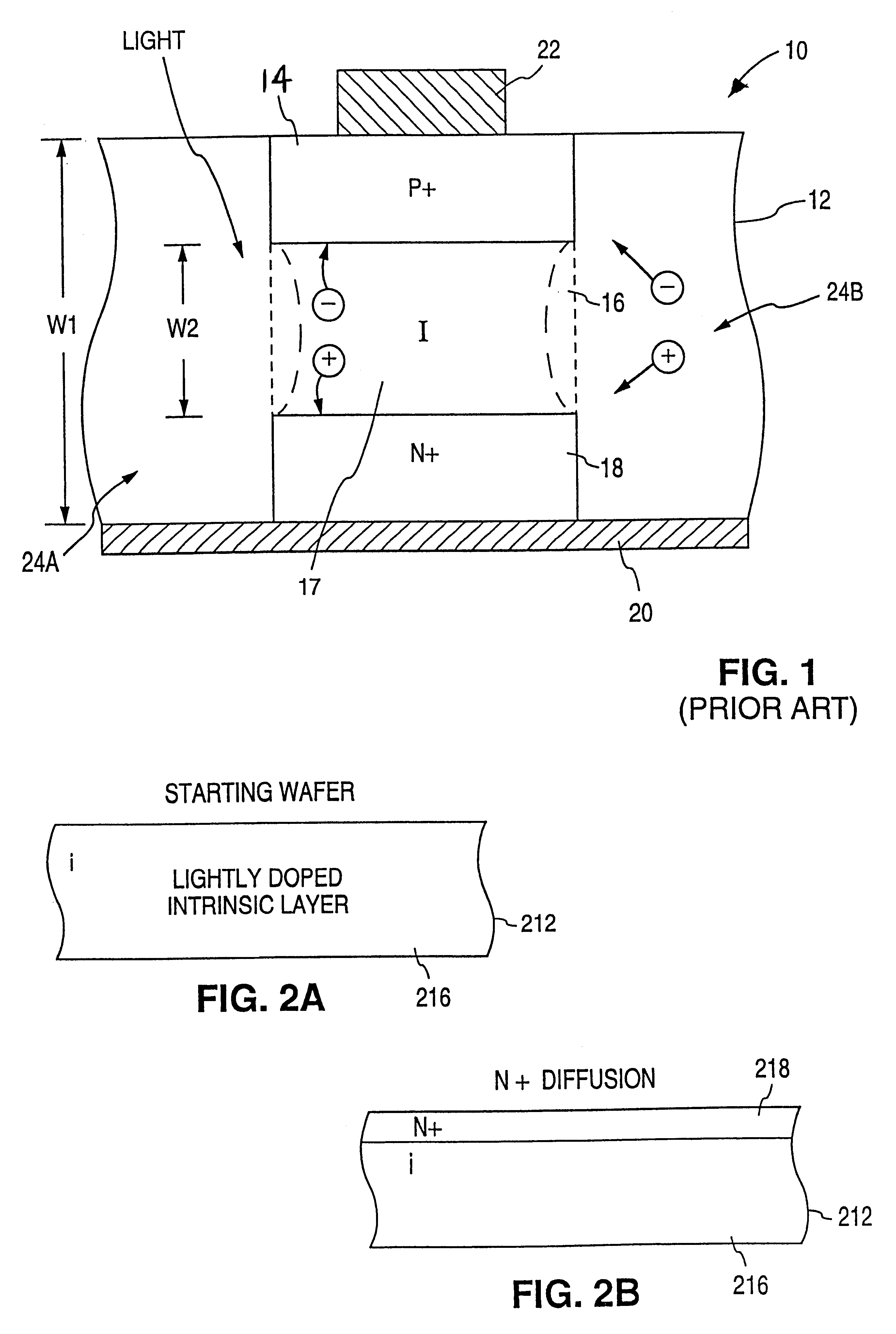 Process for producing an isolated planar high speed pin photodiode with improved capacitance