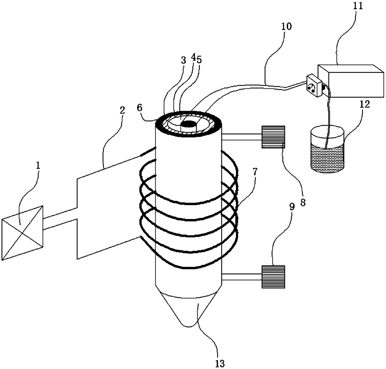 Non-contact heating spray drying device