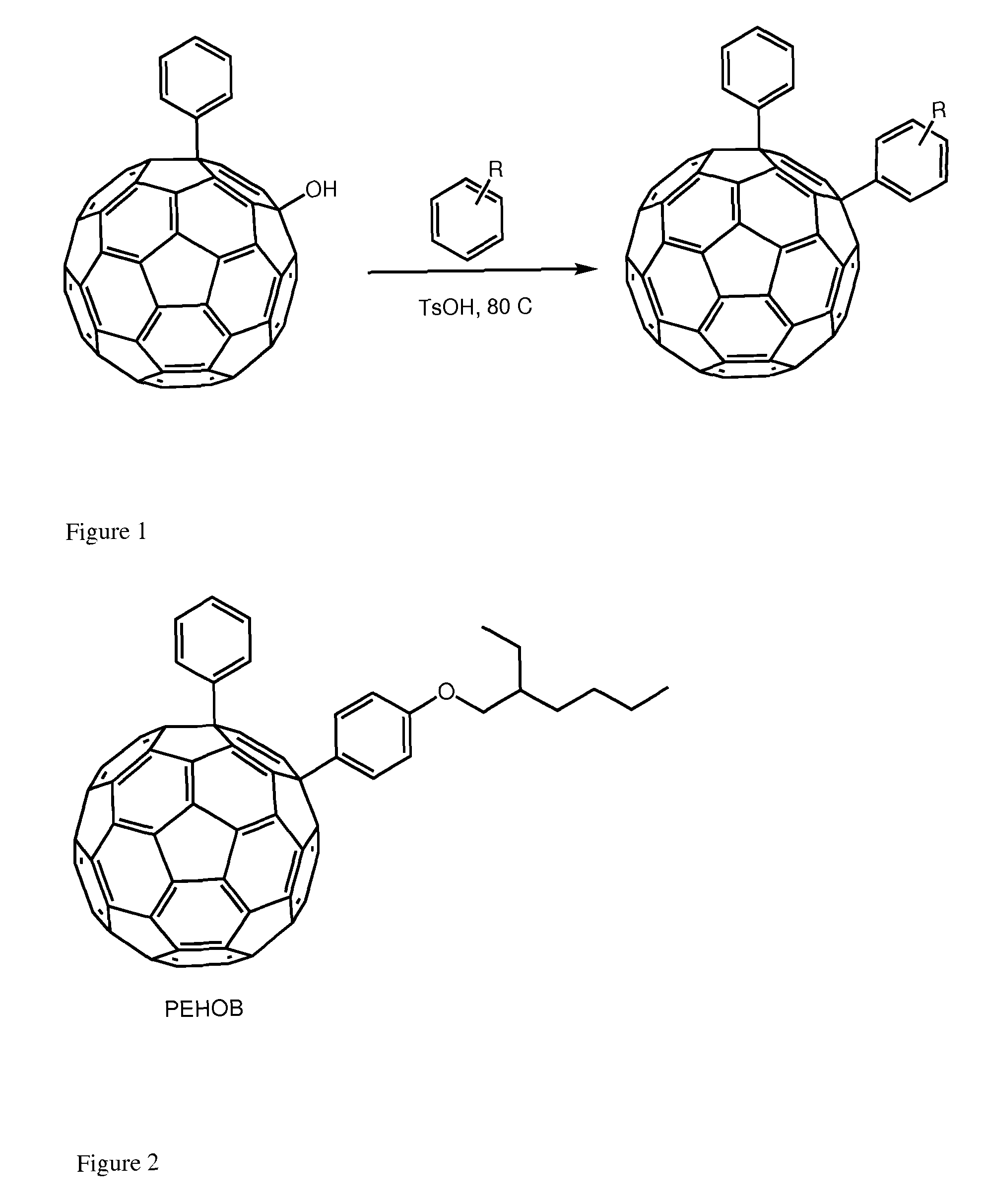 1,4-fullerene addends in photovoltaic cells