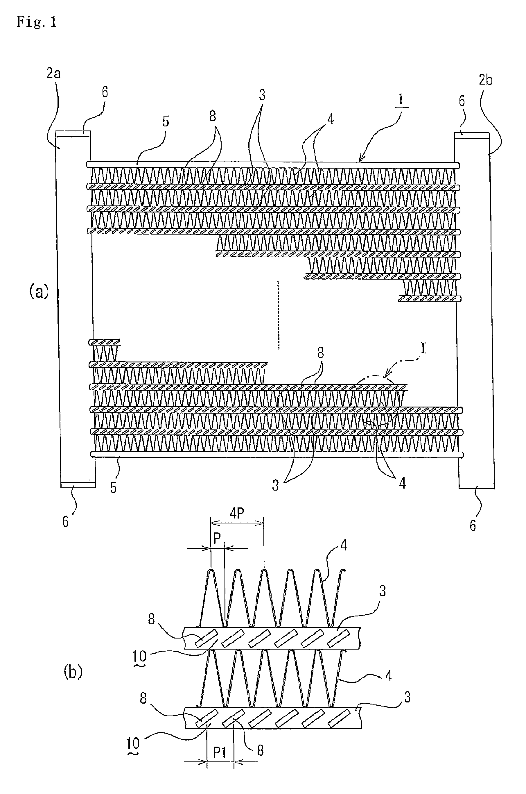 Drainage structure of corrugated fin-type heat exchanger