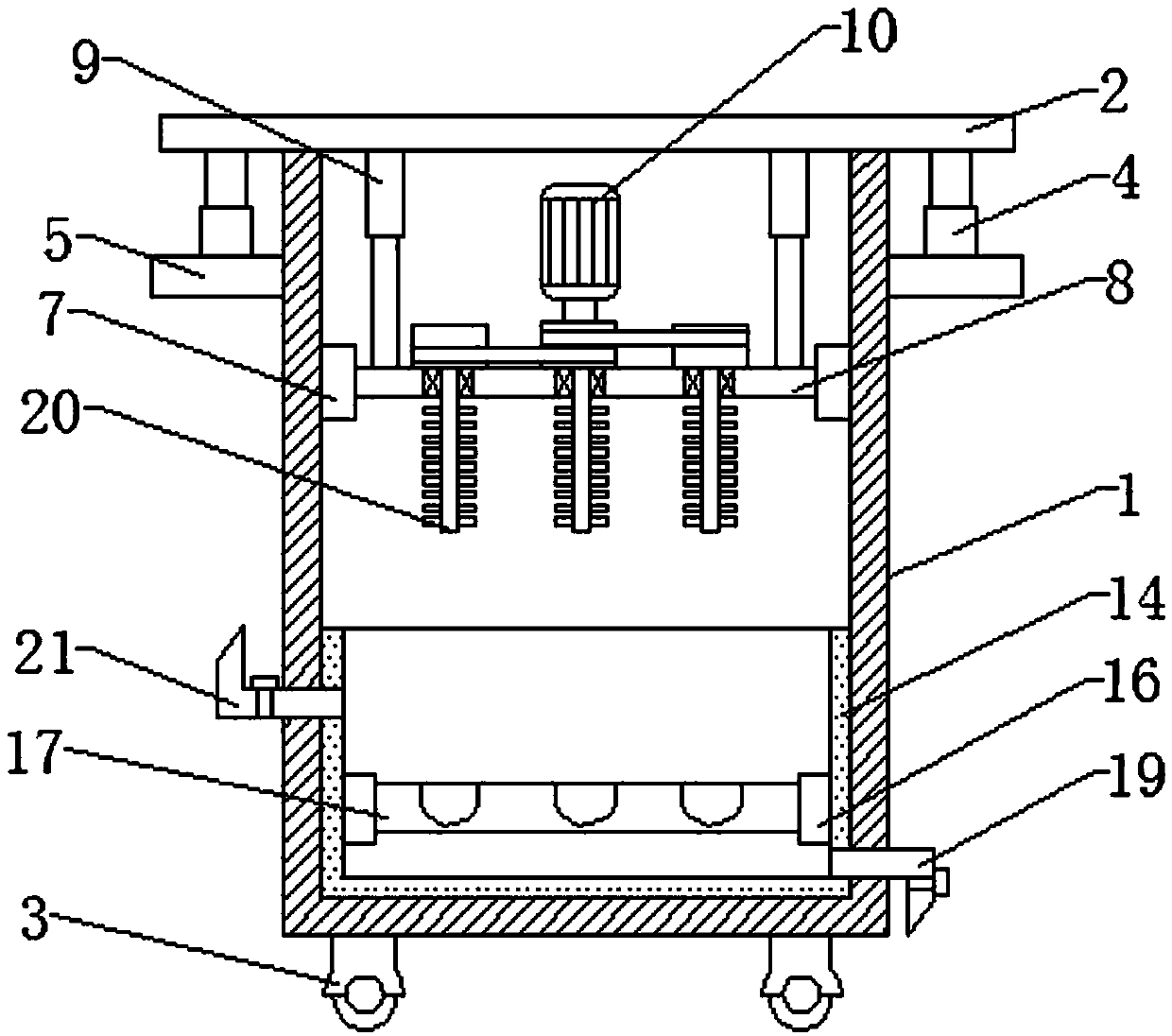 Test tube cleaning device used for chemical experiments