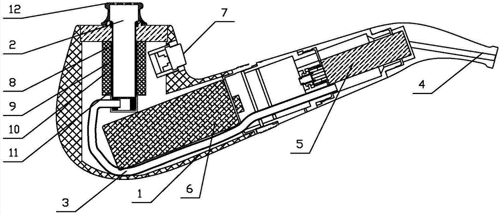 Low-temperature heating non-combustible cigarette and electronic cigarette composite smoking set