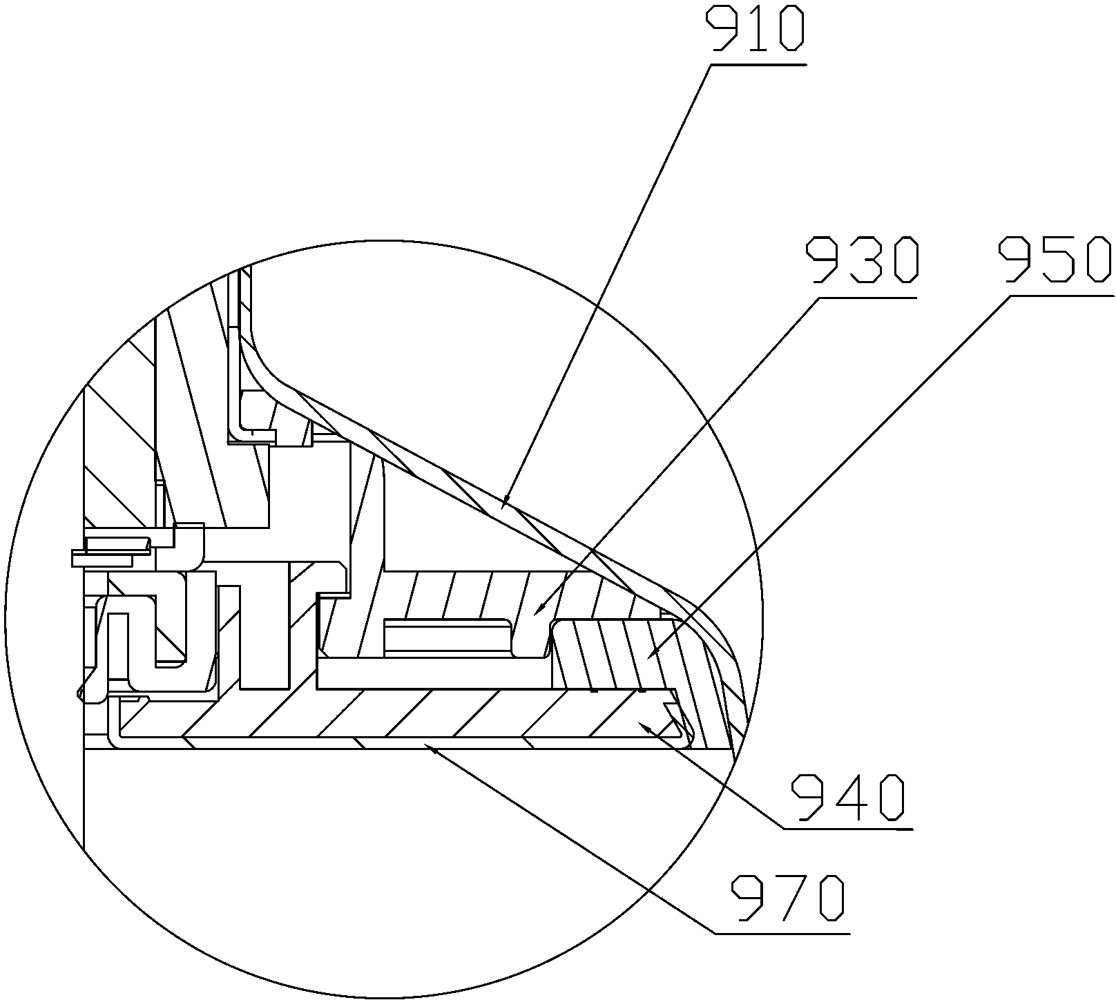 Stirring head with buckling positions and handheld blender mounted with same