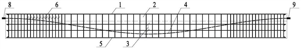 Post-tensioned bonded prestressed concrete composite beam and its design and construction method
