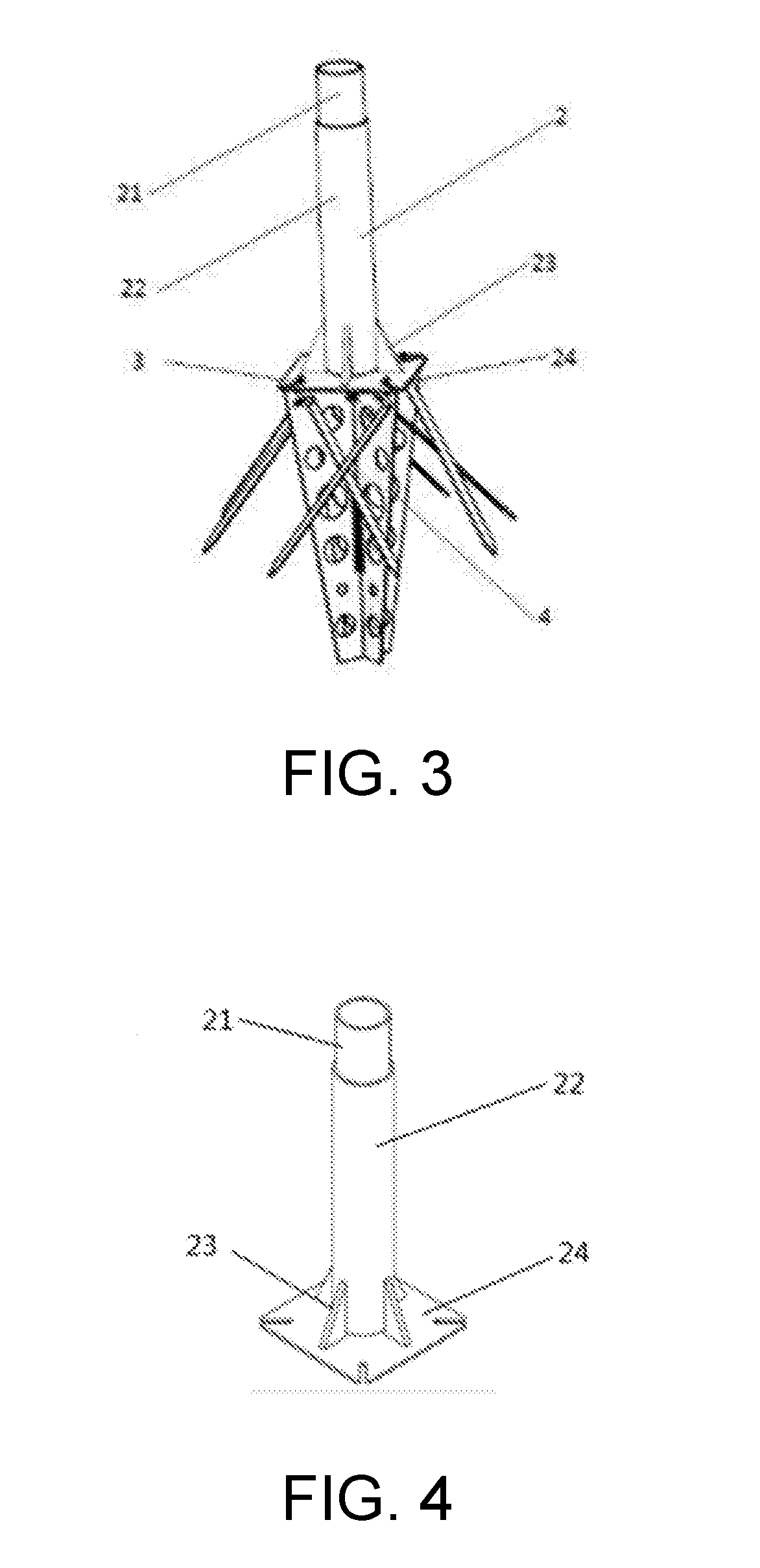 Defrosting machine column fixed support with inclined flat leg