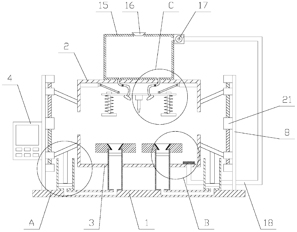 Punching device having protection function