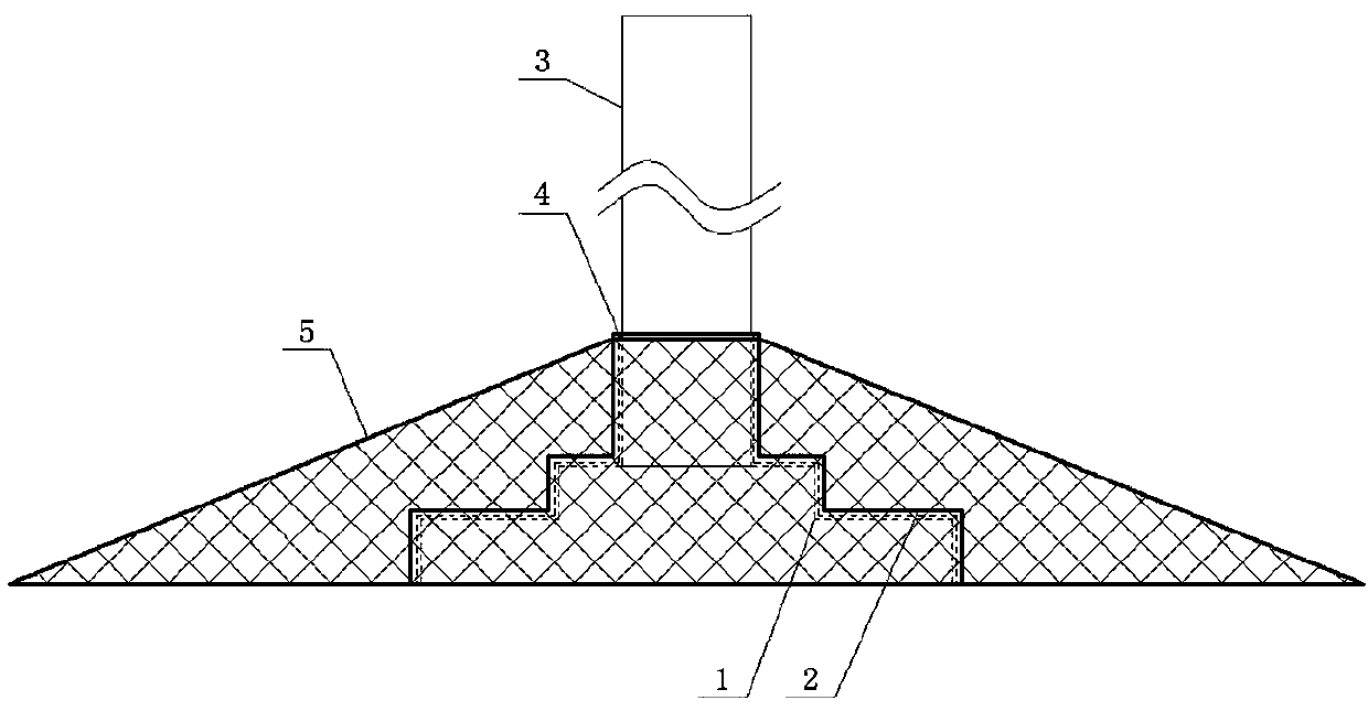 Reinforcing structure of anti-falling-type indication pile base