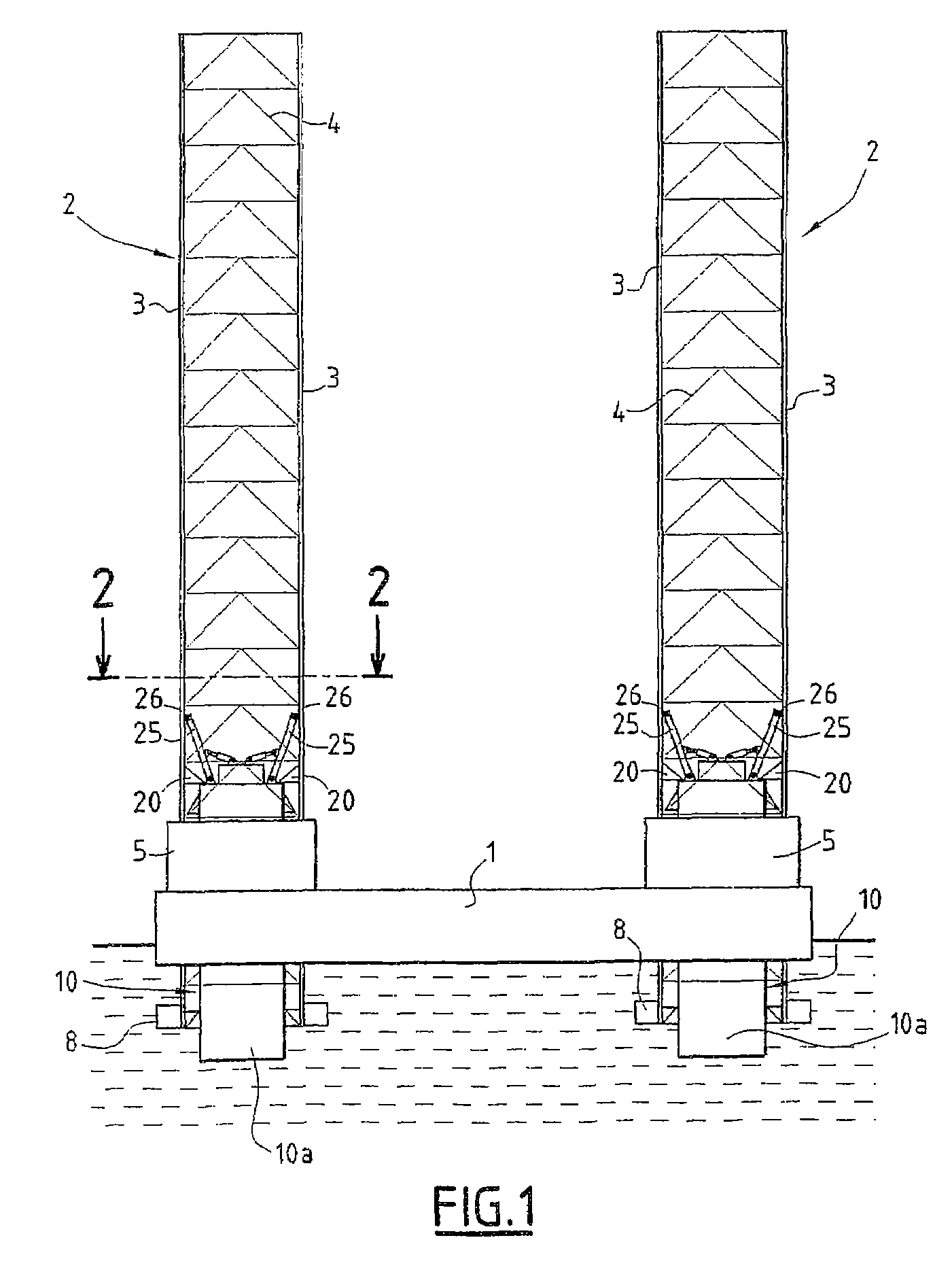 Offshore oil-drilling rig and methods for installing same on an offshore oil-drilling site