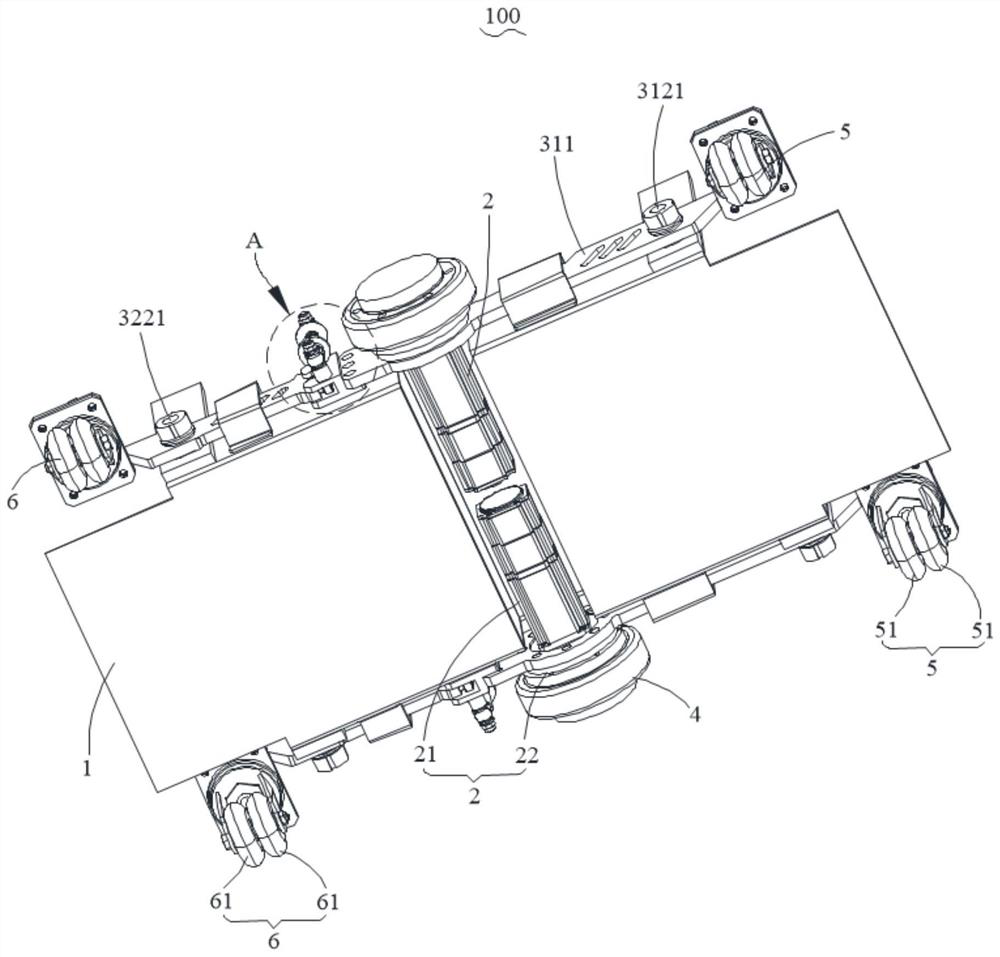 Chassis for automated guided vehicle and automated guided vehicle