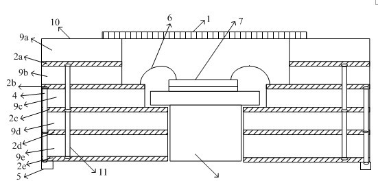 High-isolation integrated circuit packaged by adopting ceramic casing