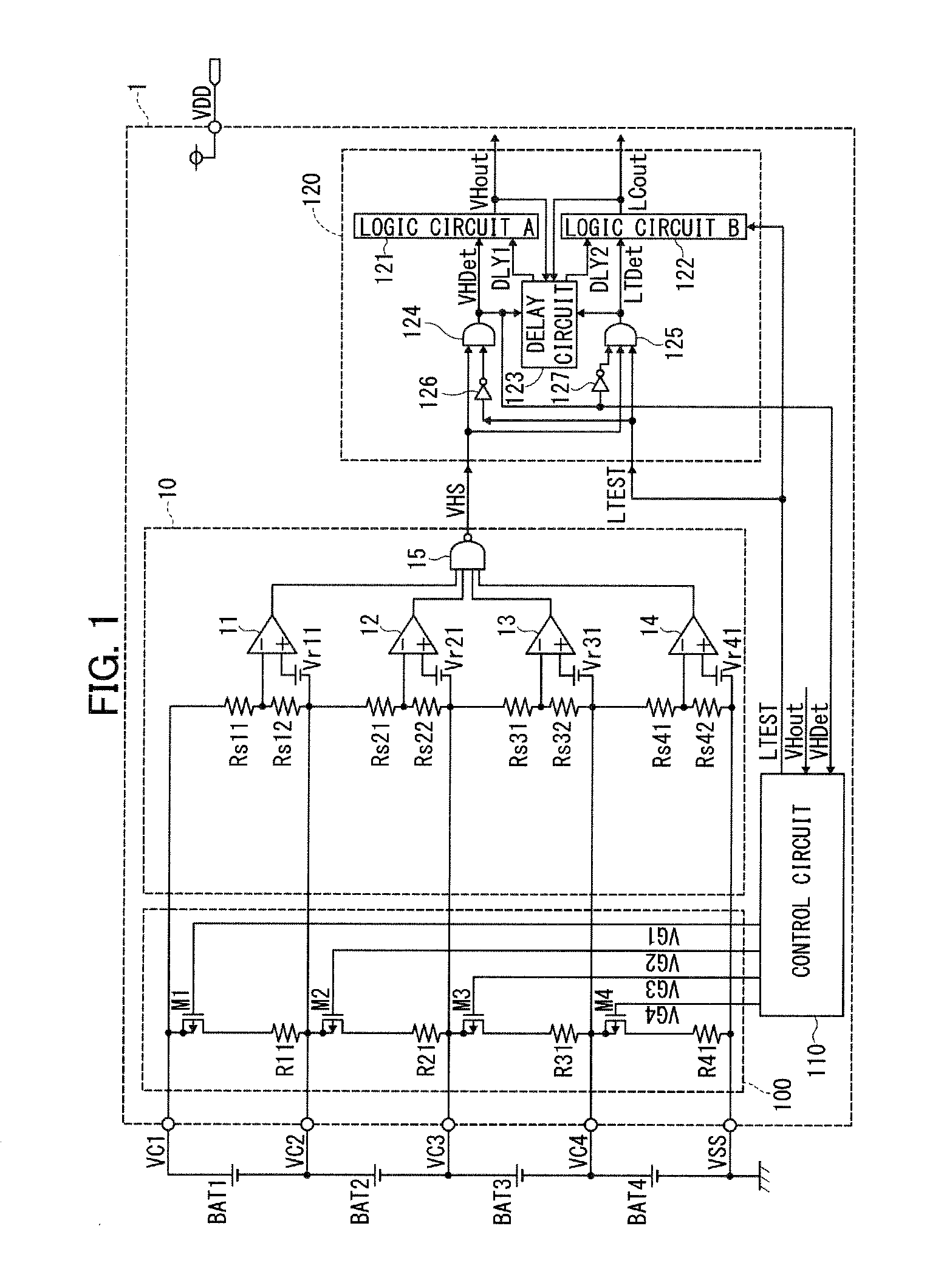 Protective semiconductor device for secondary cell