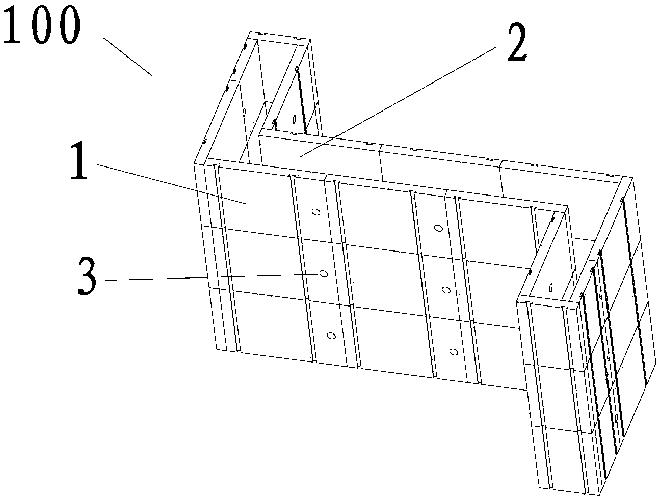 Construction method for shear wall concrete formworks and pillar concrete formworks