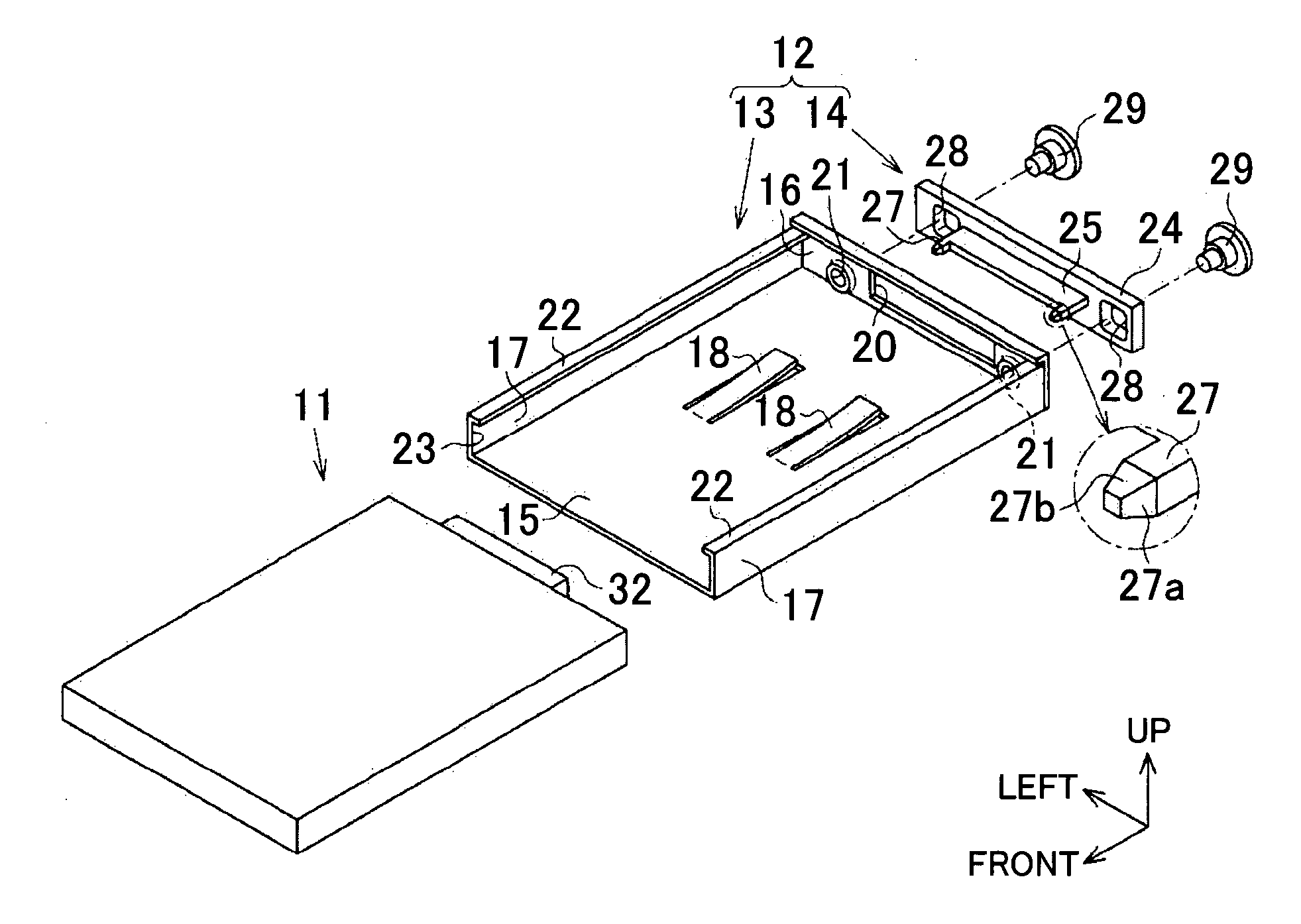 Connector coupling structure and holder device