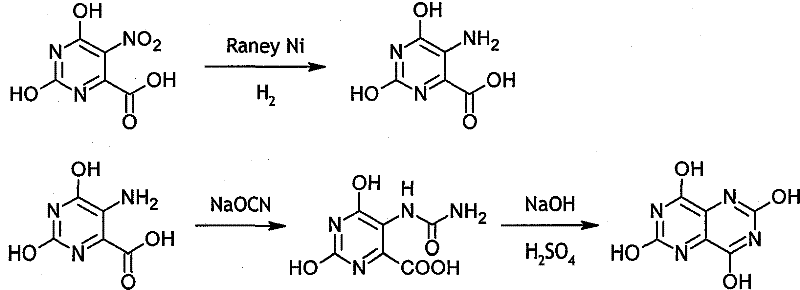 Method for synthesizing persantine intermediate 2,4,6,8-tetrahydroxy pyrimido[5,4-d] pyrimidine