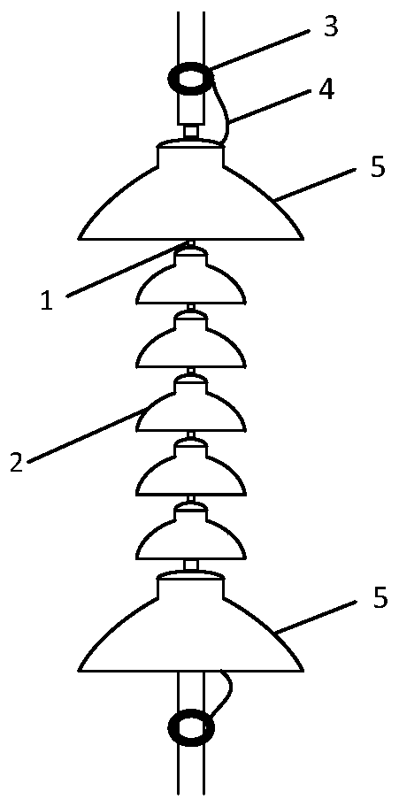 Compression arc extinguishing insulator connected in series