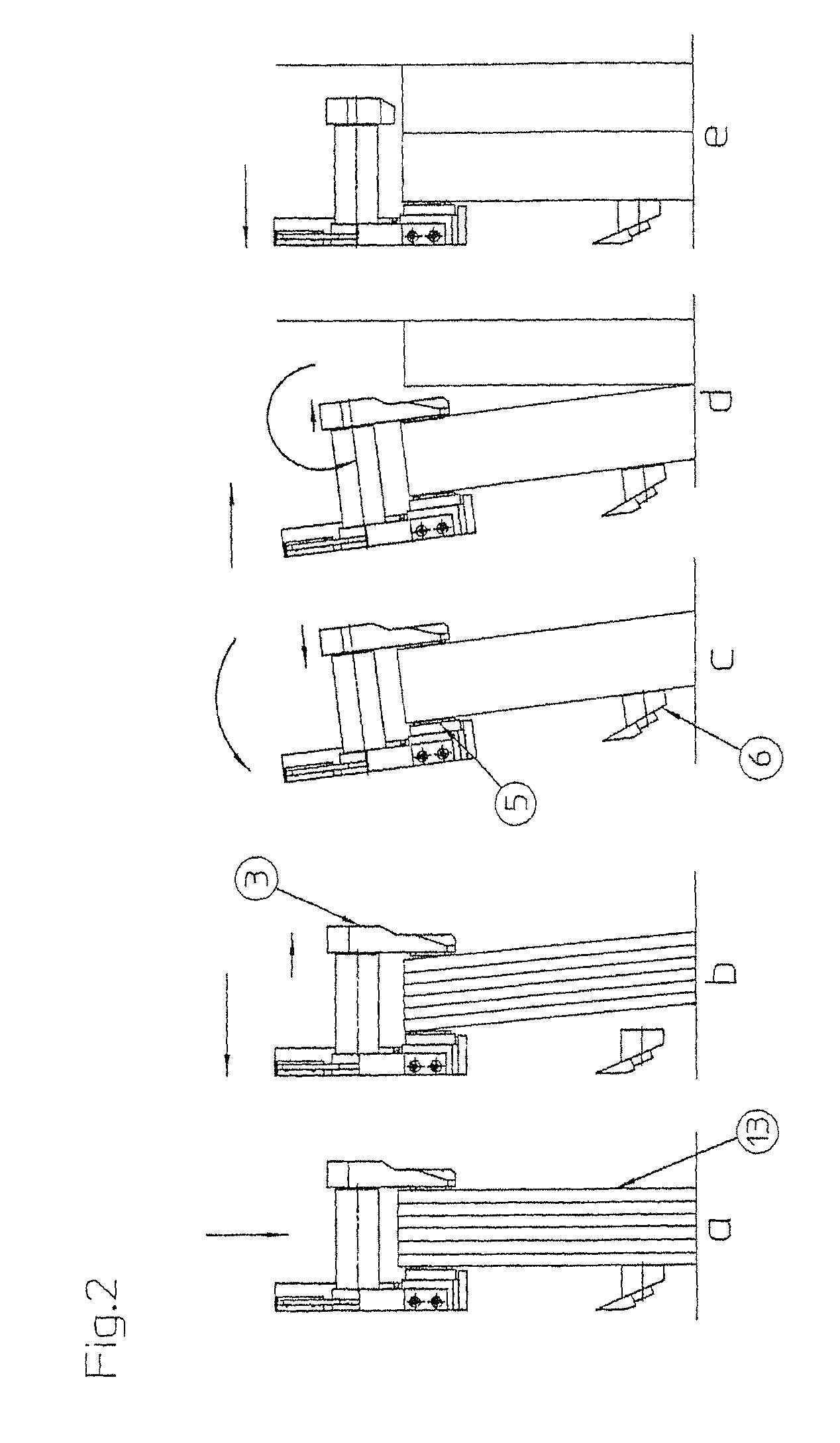 Device and method for seizing and setting down impact-sensitive sheets