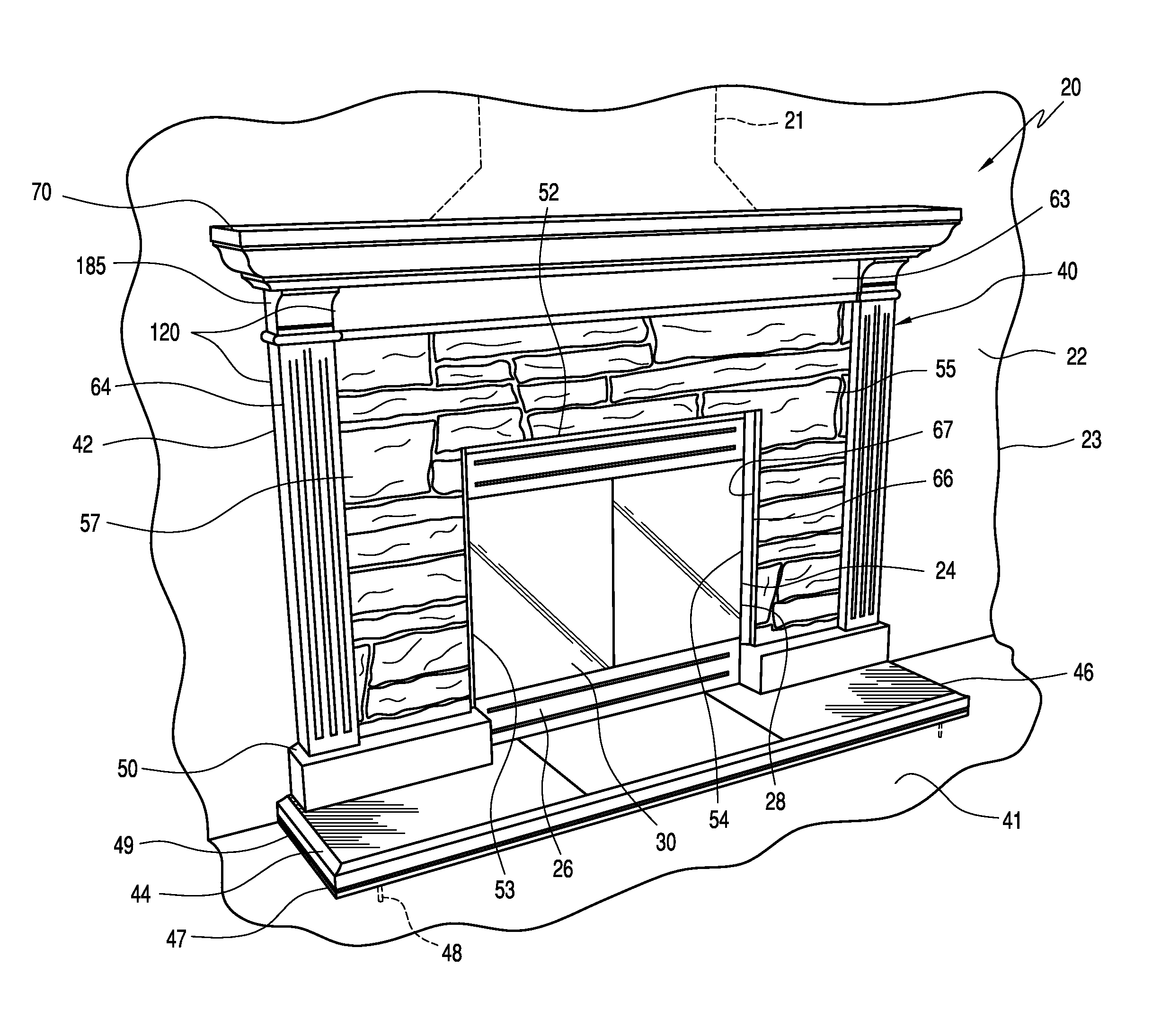 Fireplace surround system and method of making same