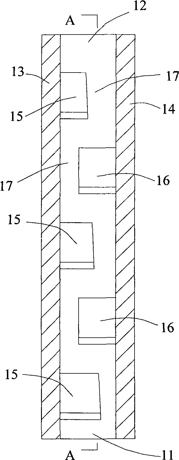 Fire-retardant heat transmitter and heating device provided therewith