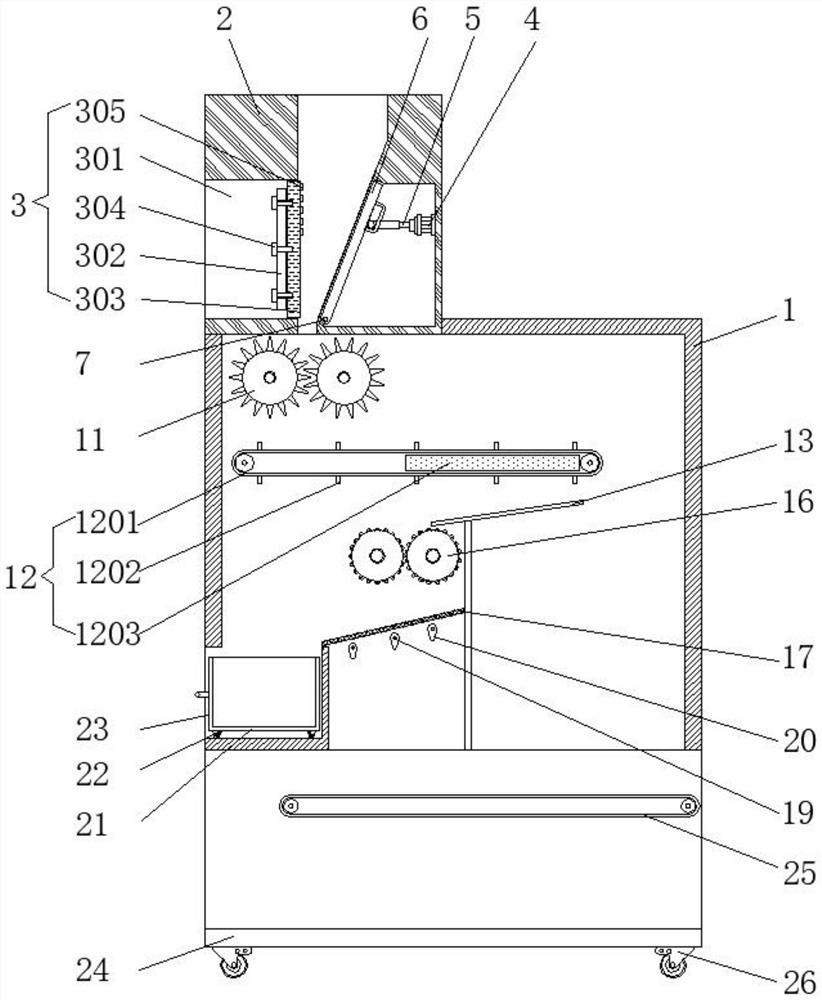 Automatic centralized collecting device for construction waste