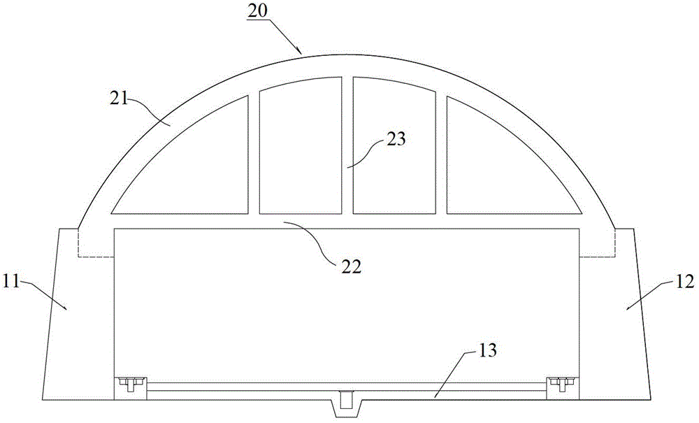 Long-span high-backfill open cut tunnel structure