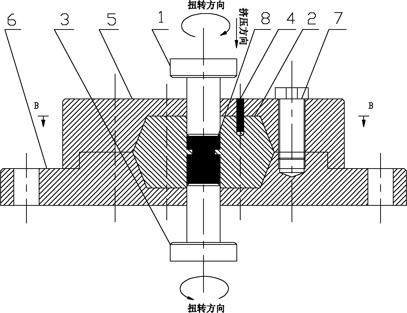 Torsion type reciprocating extrusion device and process method thereof