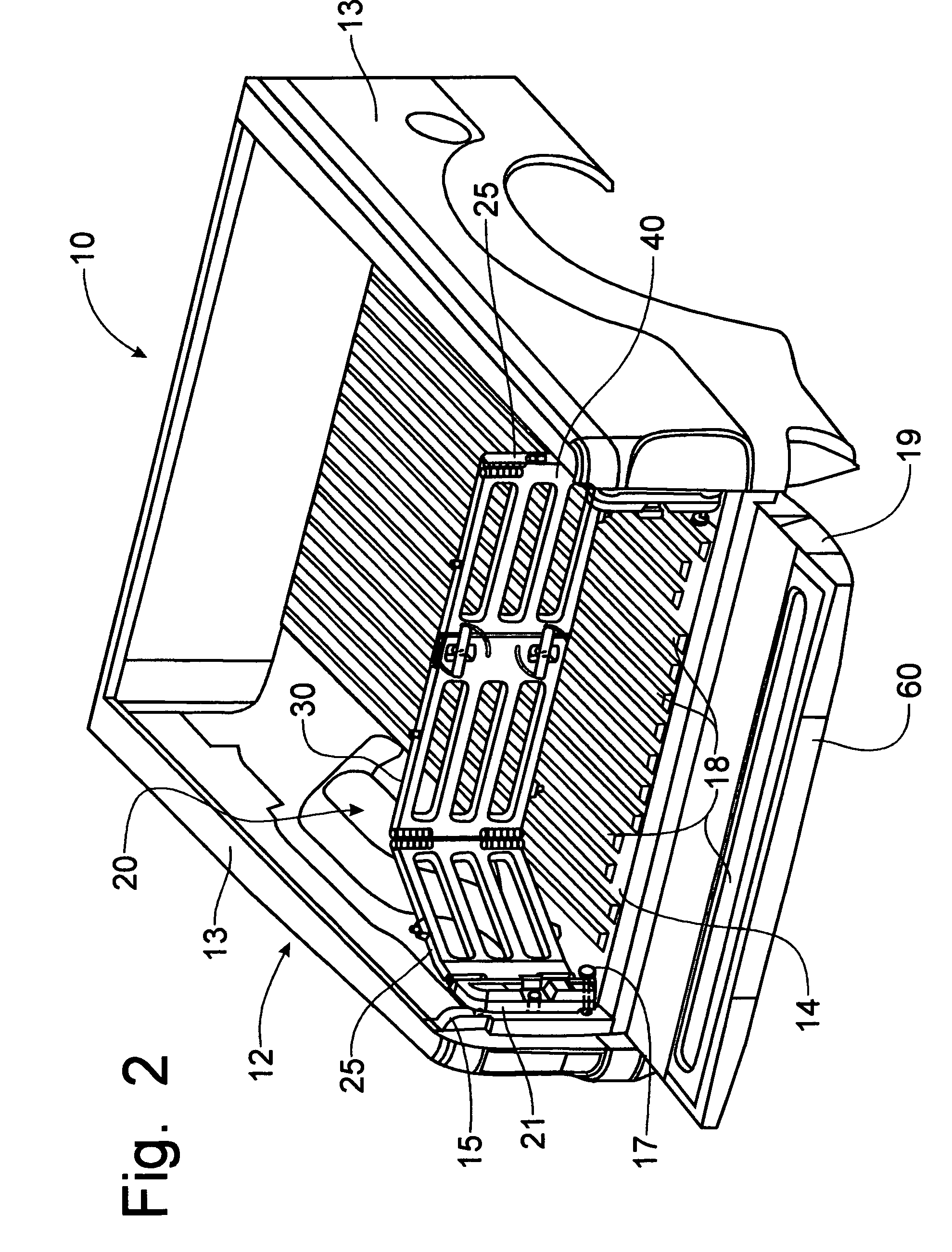 Pivoting cage cargo retainer for pick-up trucks