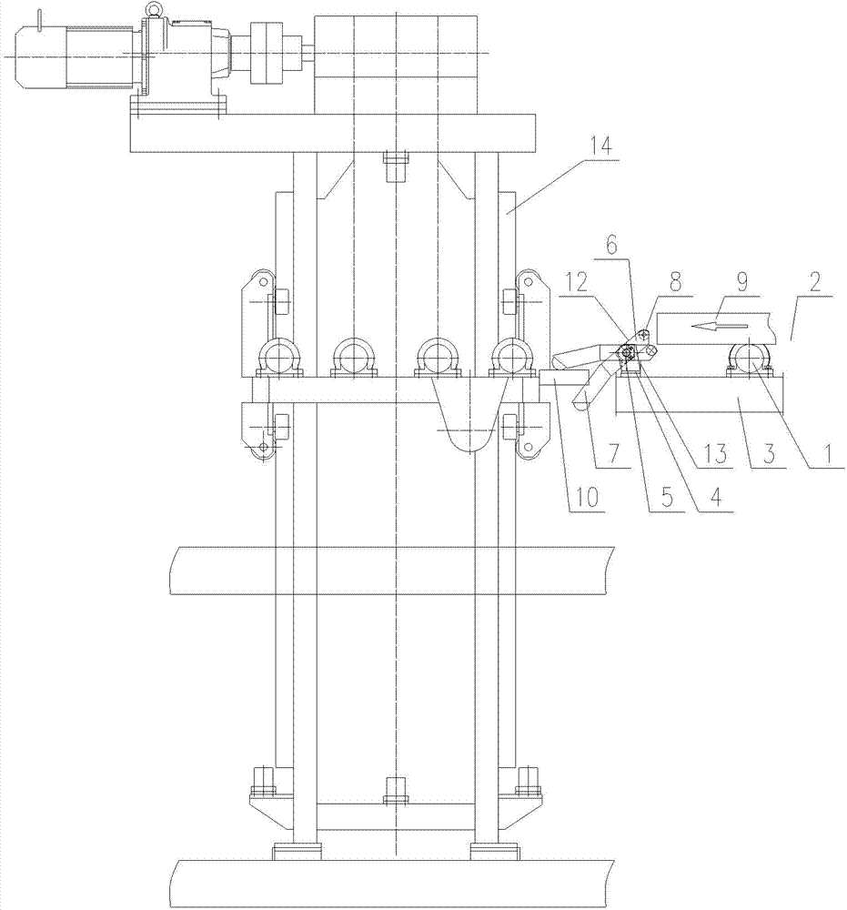 Conveying line limiting device matched with an elevator in use and conveying line using device