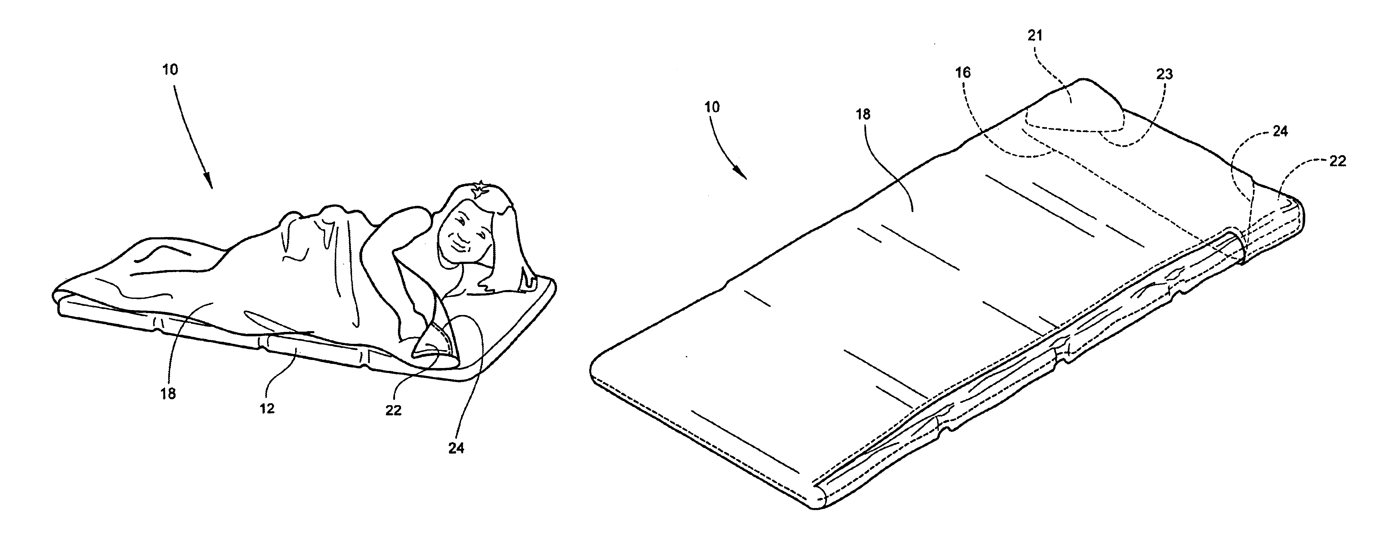 Fabric cover assembly for a foldable sleeping mat