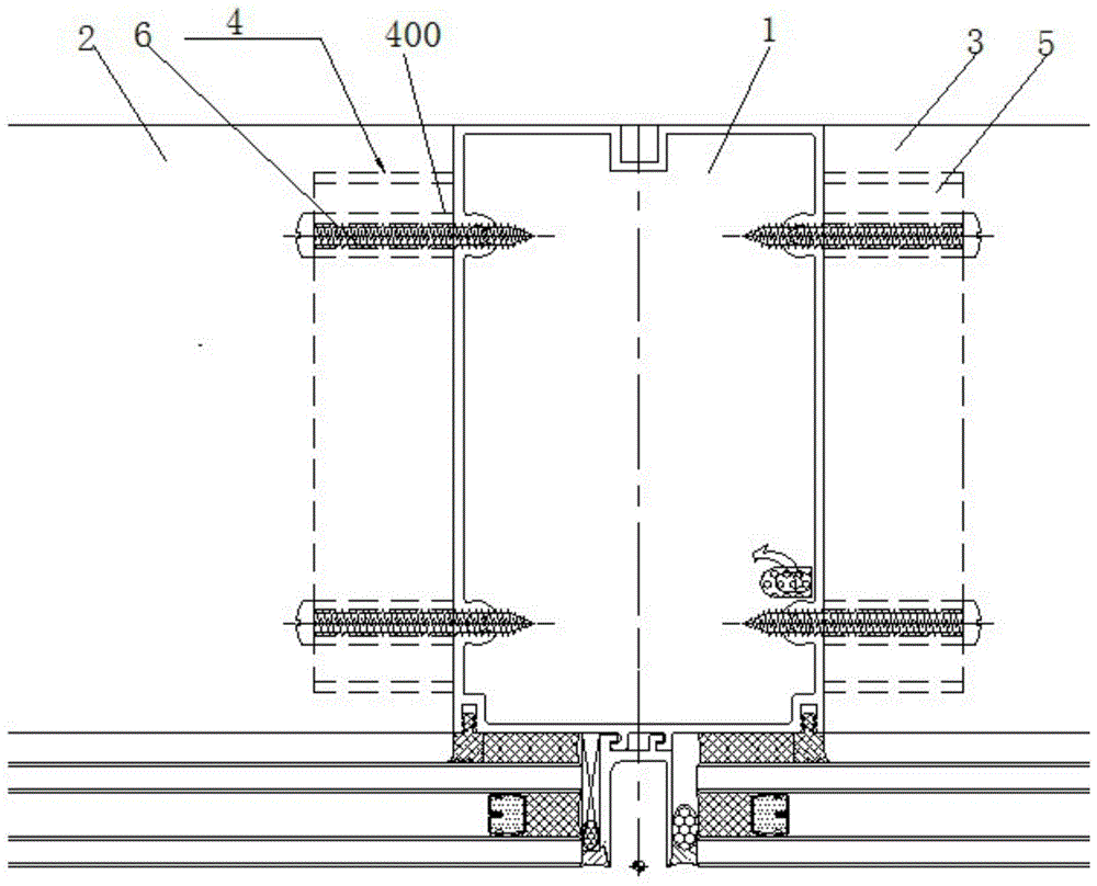 Curtain wall center-pillar beam connection method and connecting device