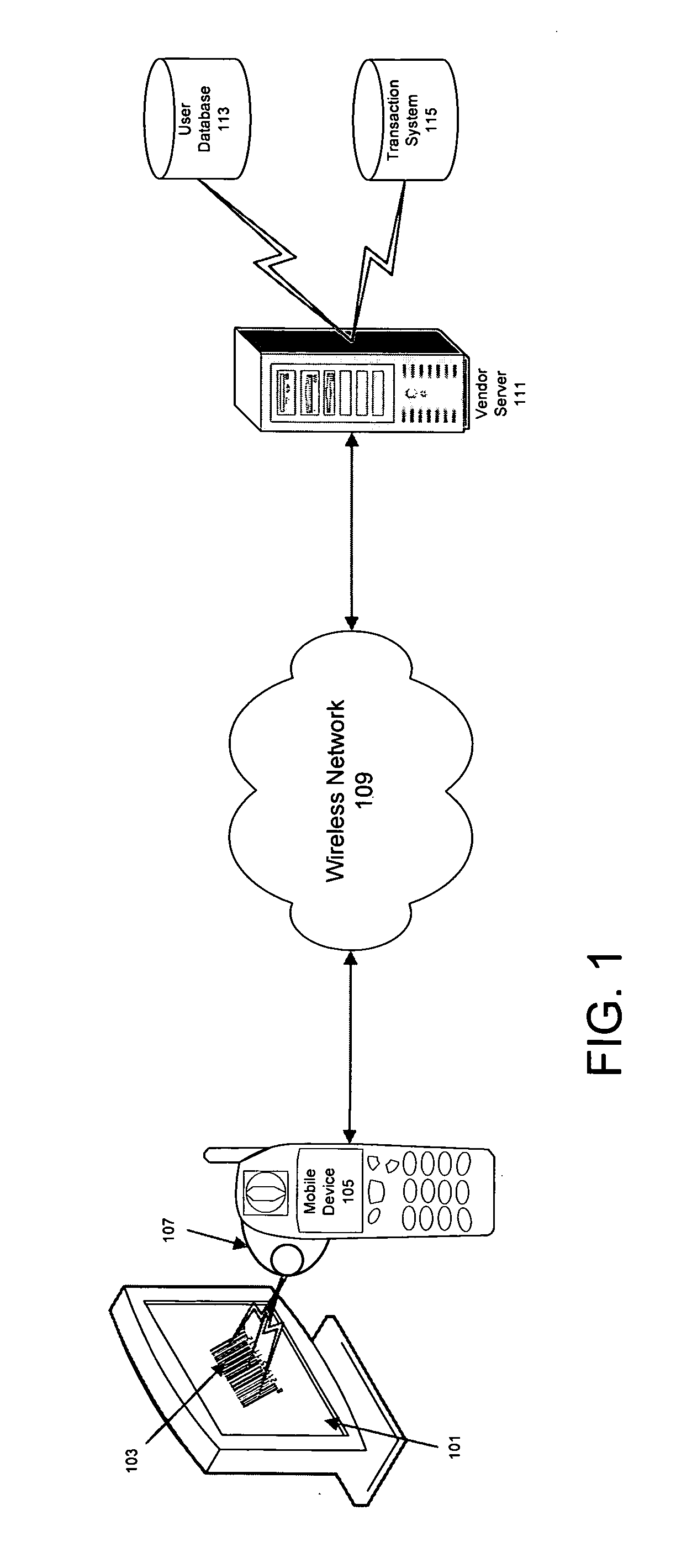 System and method for on the spot purchasing by scanning barcodes from screens with a mobile device