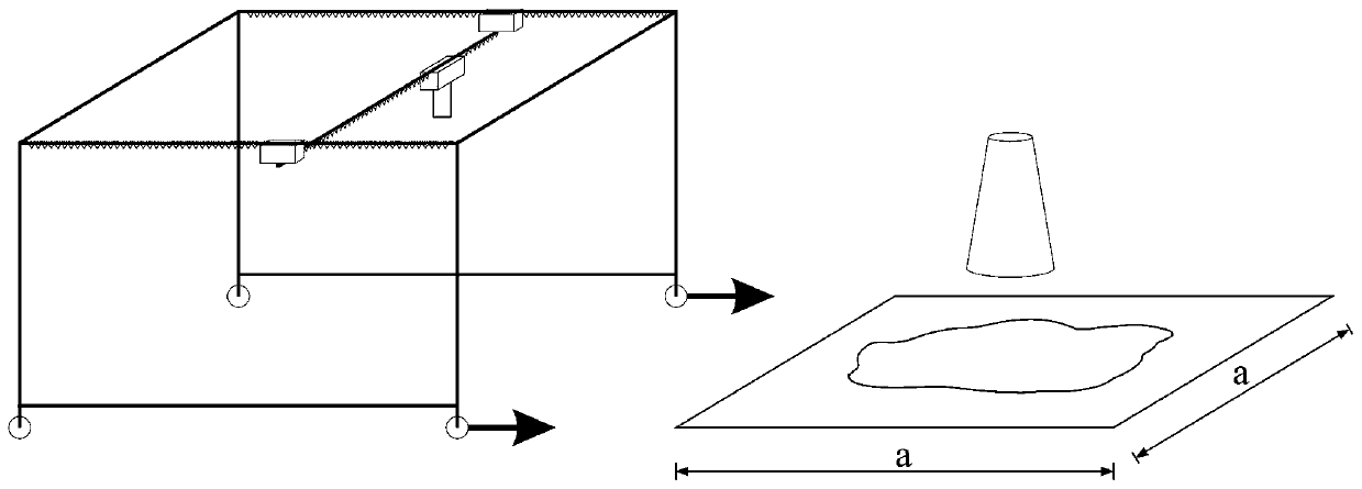 Verification device and method for simulating concrete slump form by discrete elements