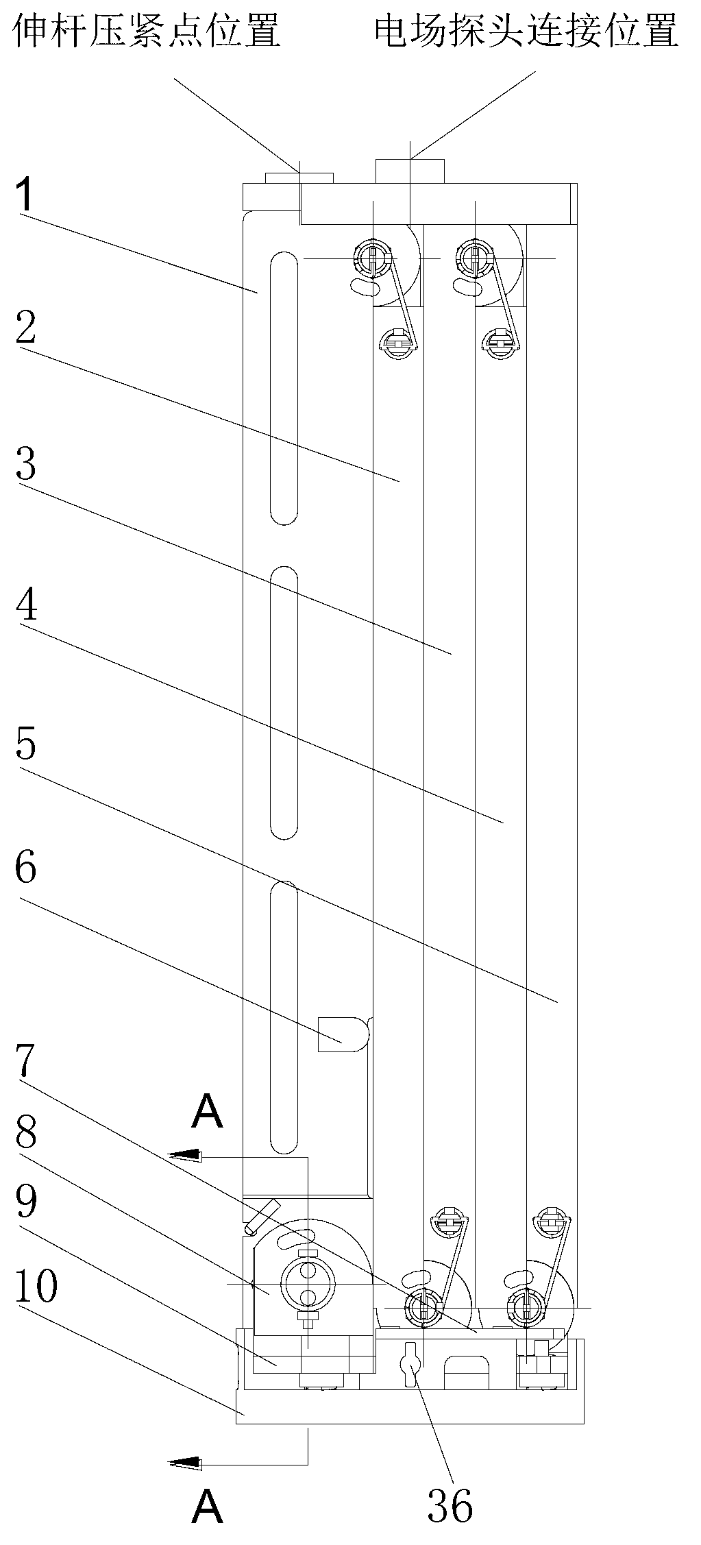 Arrow-loaded foldable extension rod unfolding mechanism