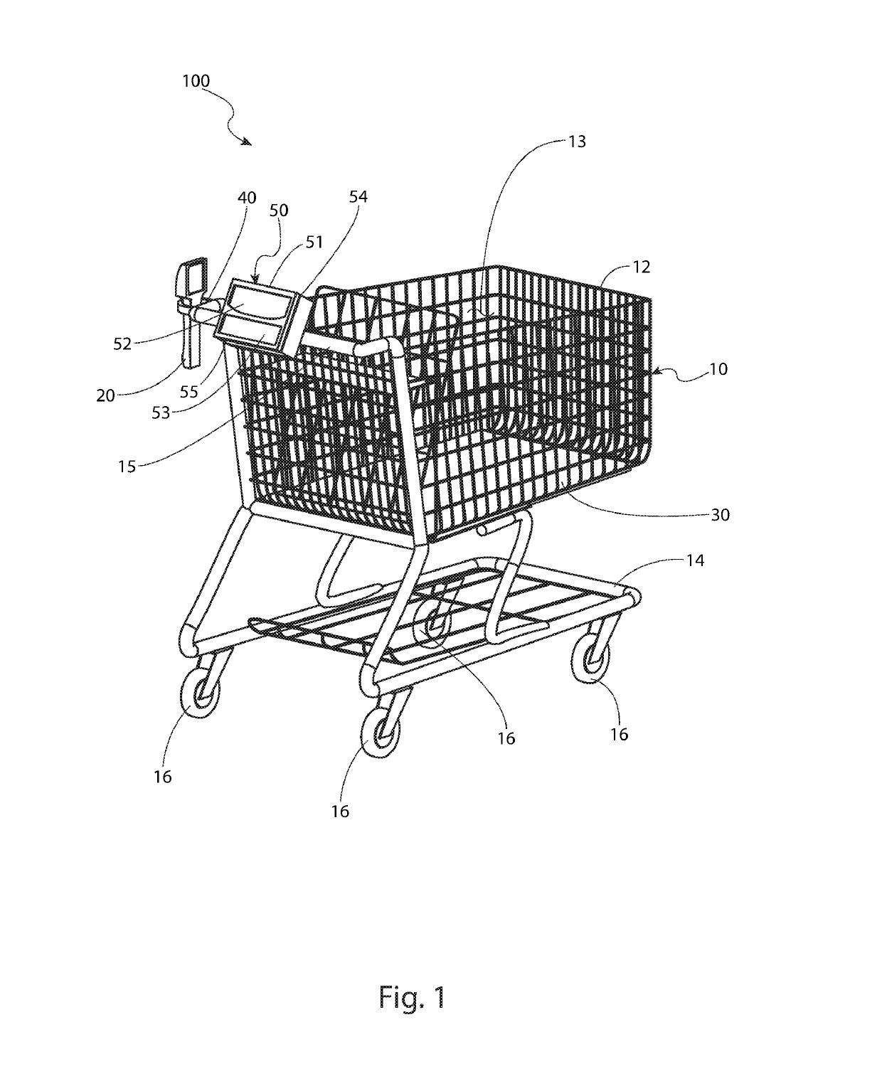 Shopping cart with integrated scale and point of sale device