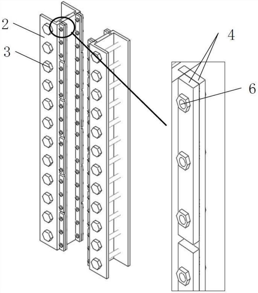 Assembled variable stiffness transverse connection energy dissipation parts and installation method