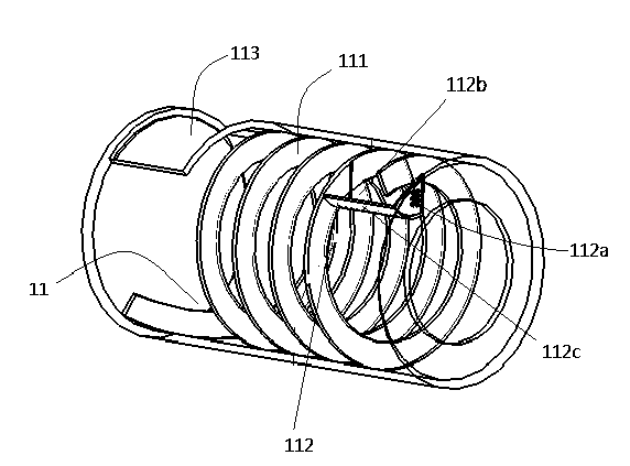 Spiral conveying and drying device
