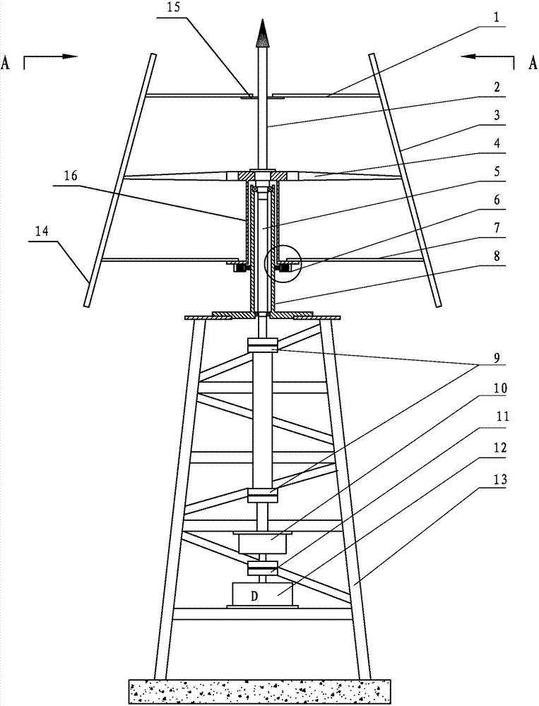 Balanced vertical-axis large wind power generation unit
