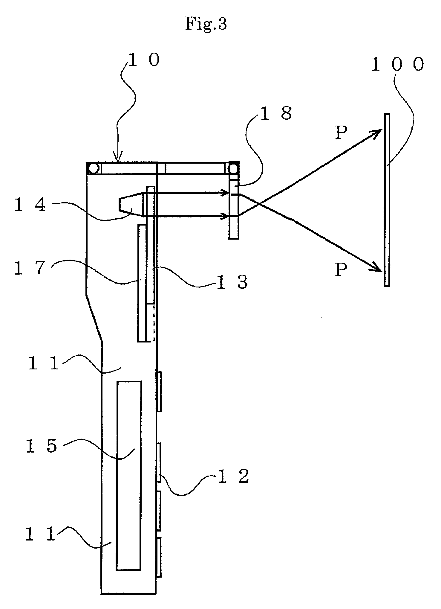 Mobile phone with an image projection device