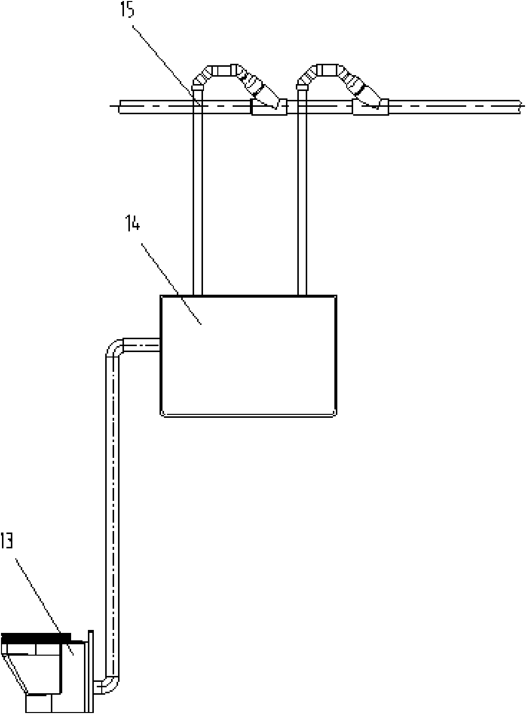 Secondary lifting device of vacuum system