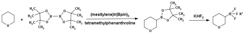 Method for preparing tetrahydropyran-3-potassium trifluoroborate