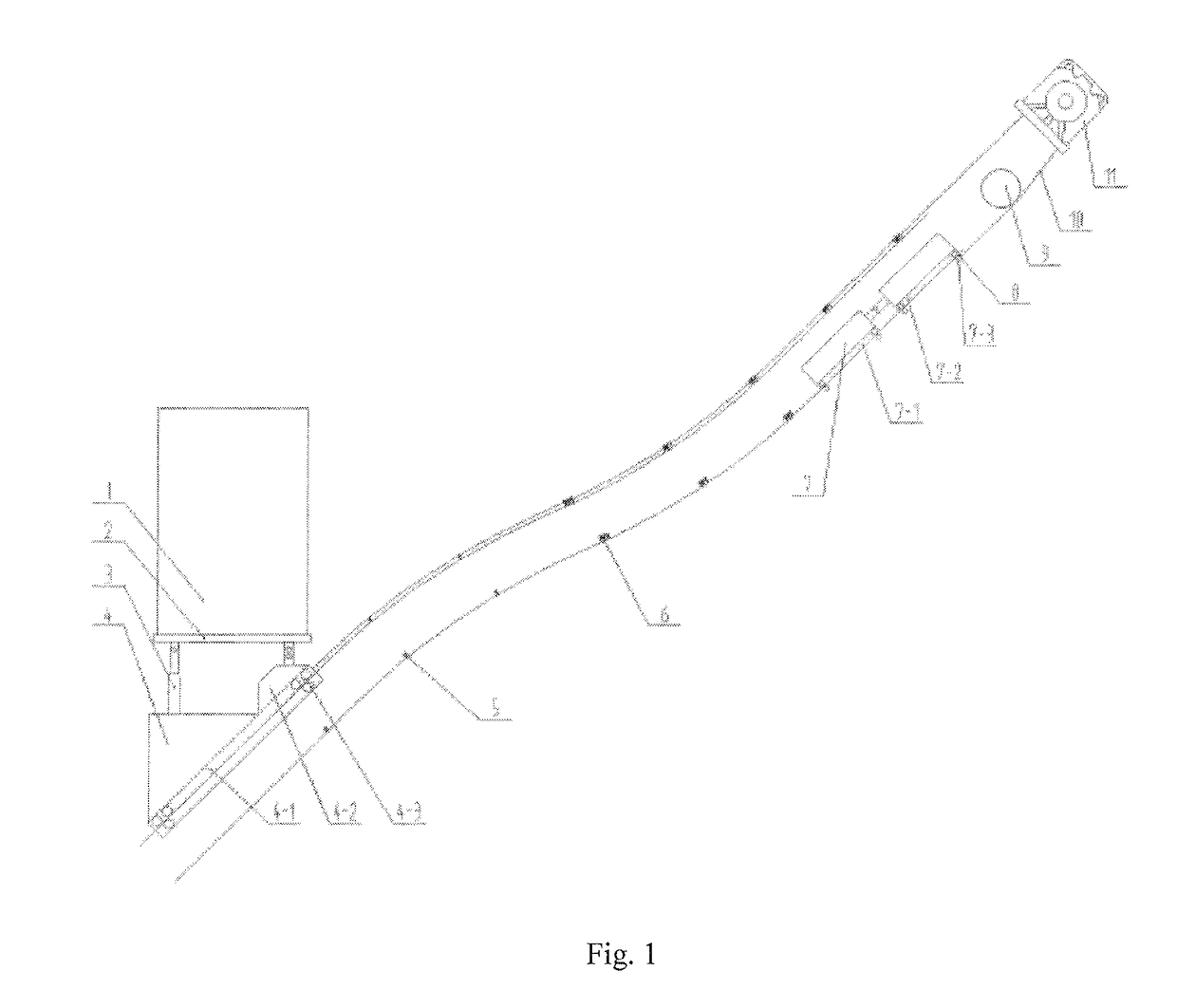 Variable gradient inclined running container traction rope adjustment apparatus and method