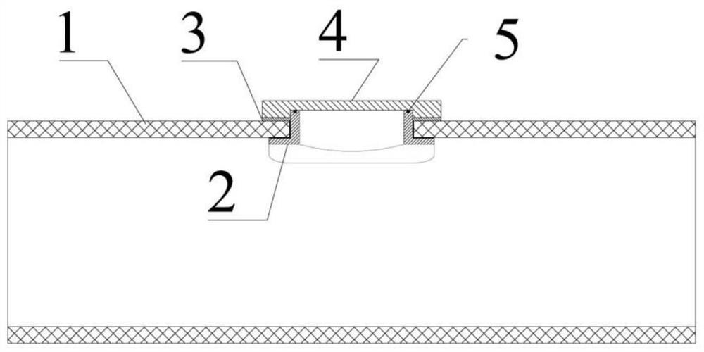 Fiber resin matrix composite pressure-resistant shell opening reinforcing and sealing structure