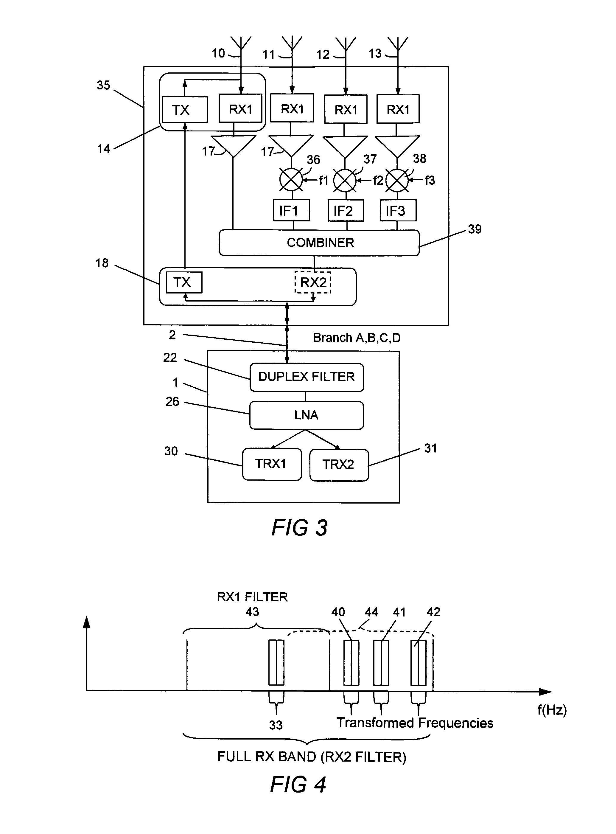 Method device base station and site for reducing the number of feeders in an antenna diversity system
