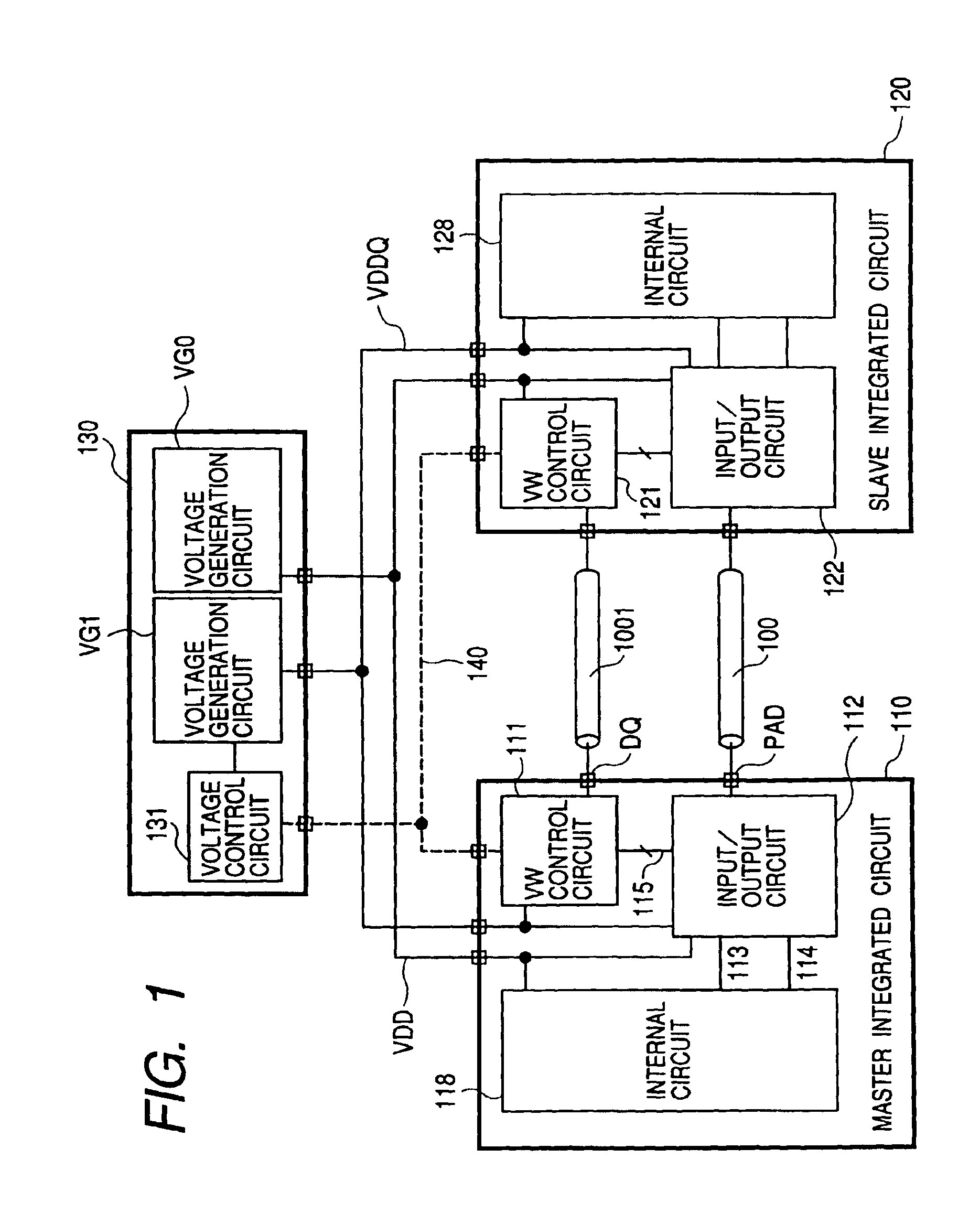 Output buffer circuit with control circuit for modifying supply voltage and transistor size