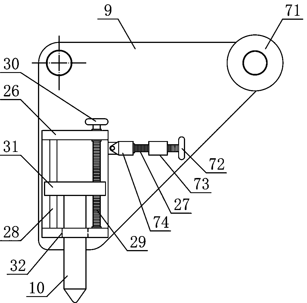 A groove cutting device for inner arc surface of shaft sleeve workpiece