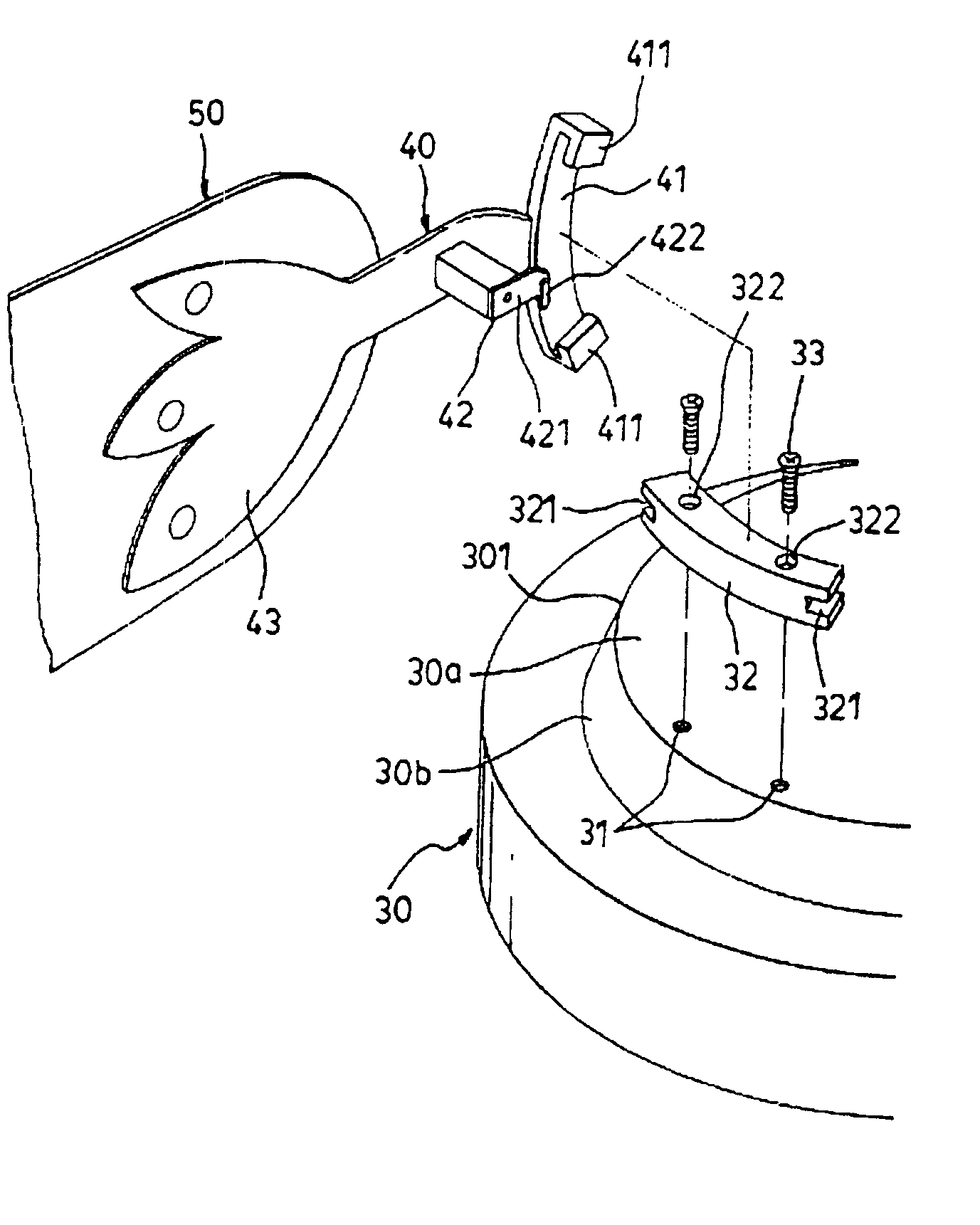 Connecting device for connecting a fan blade to a rotor of a motor of a ceiling fan