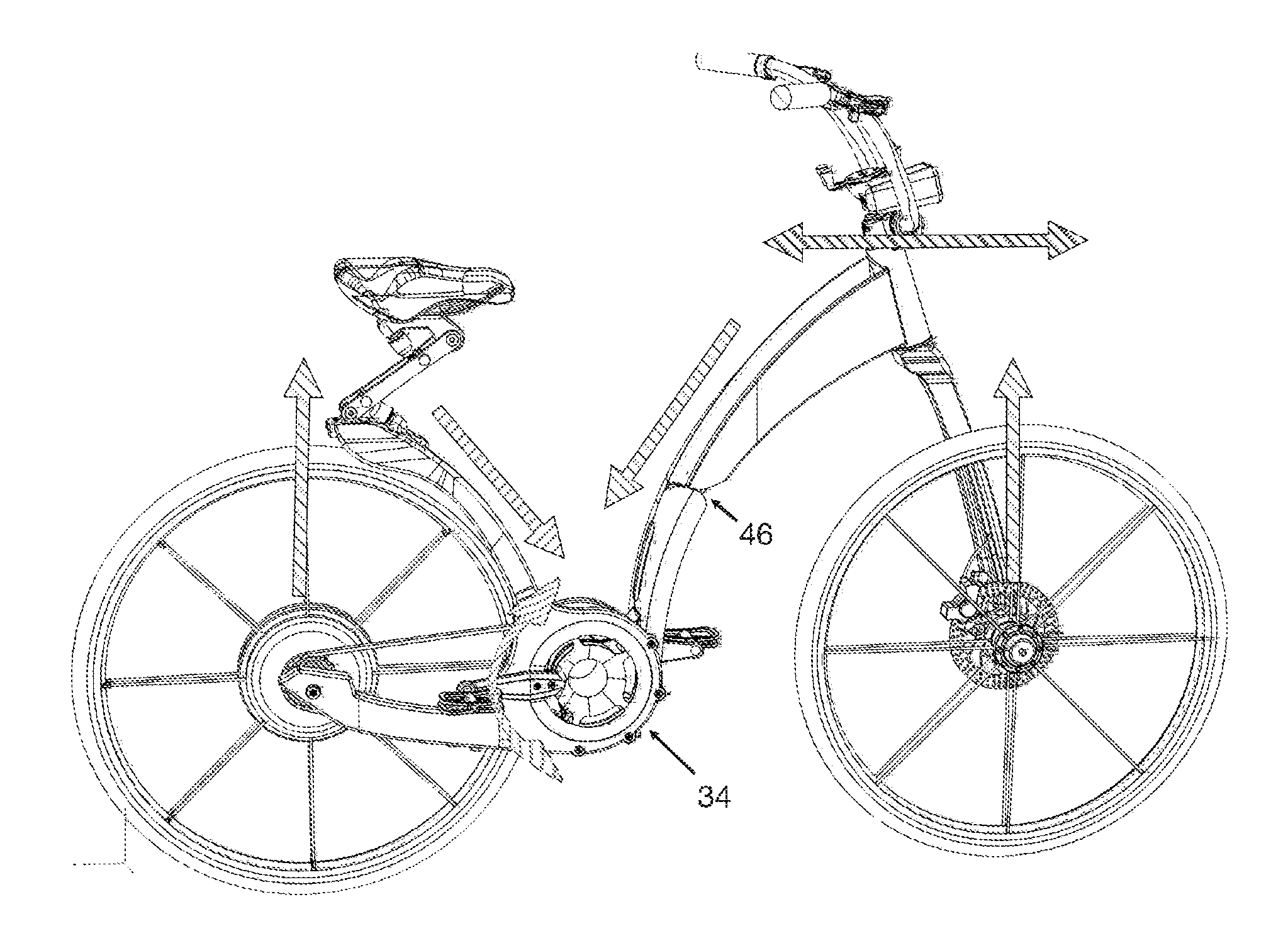 Vertically folding bicycle with locking mechanism