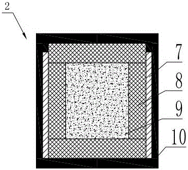 Fiber reinforced plastic composite material floating raft vibration isolating device and processing method thereof