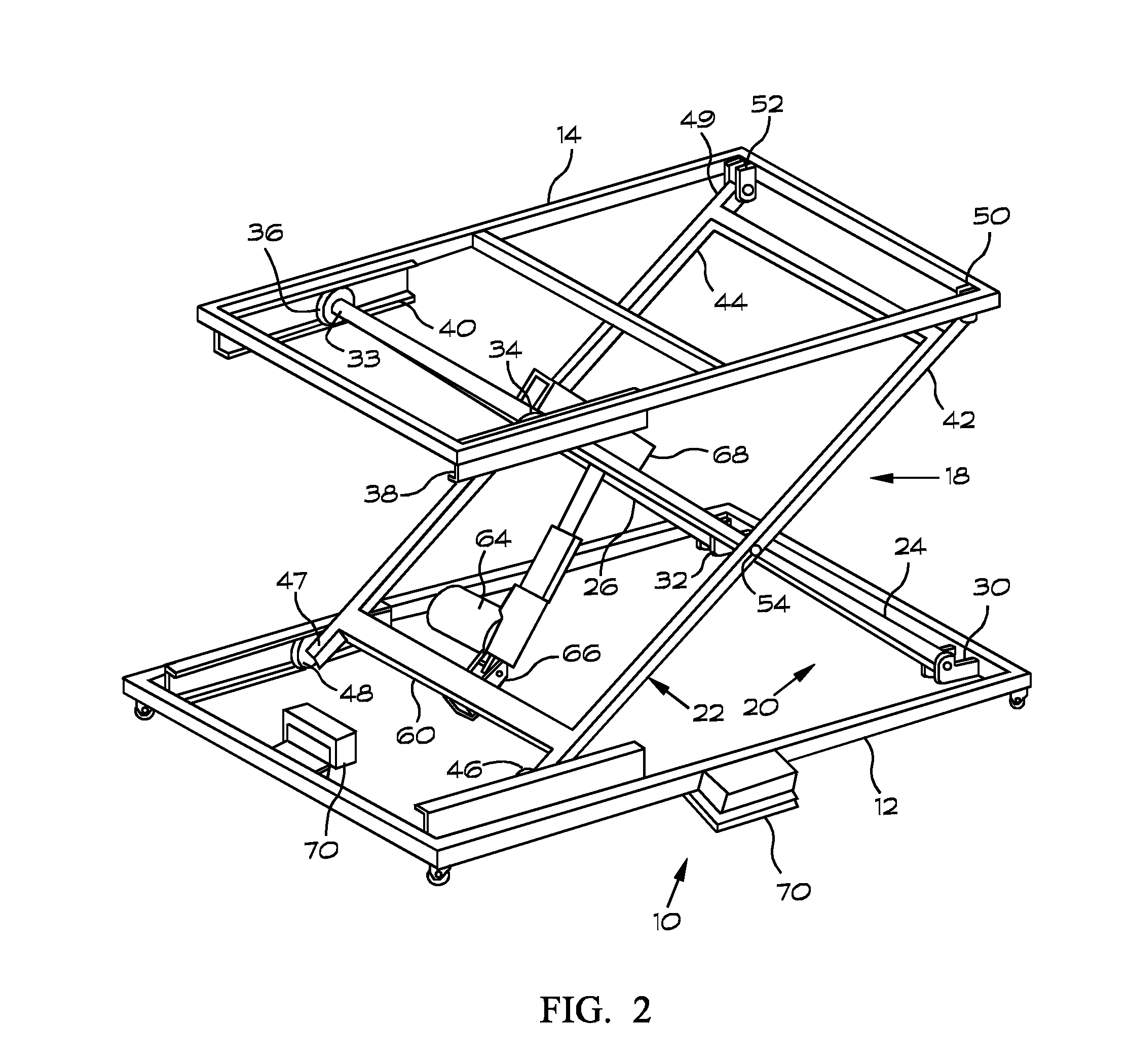 Crib frame with lifting device